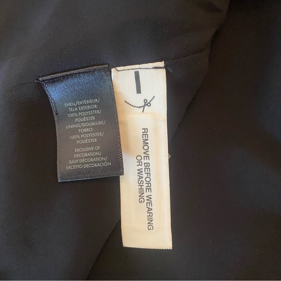 Ann Taylor Petite 00P Black Flowy Dress with Geometric Embroidery - Picture 8 of 14